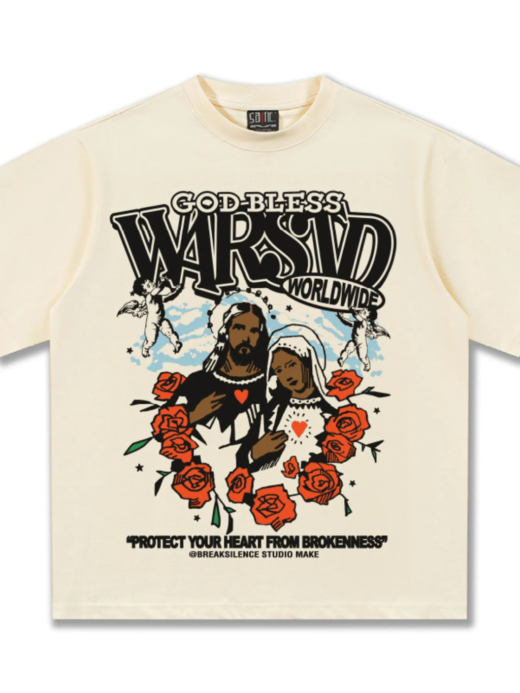 Men's God-Bless Graphic Print Vintage Wash T-Shirt