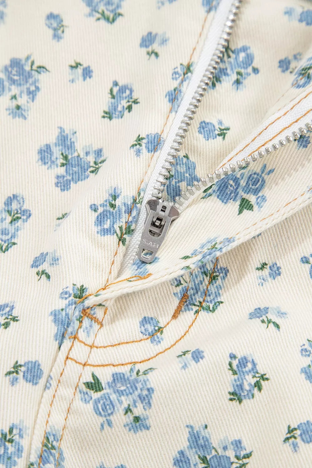 Grommet Knot Waist Floral Barrel Leg Jeans