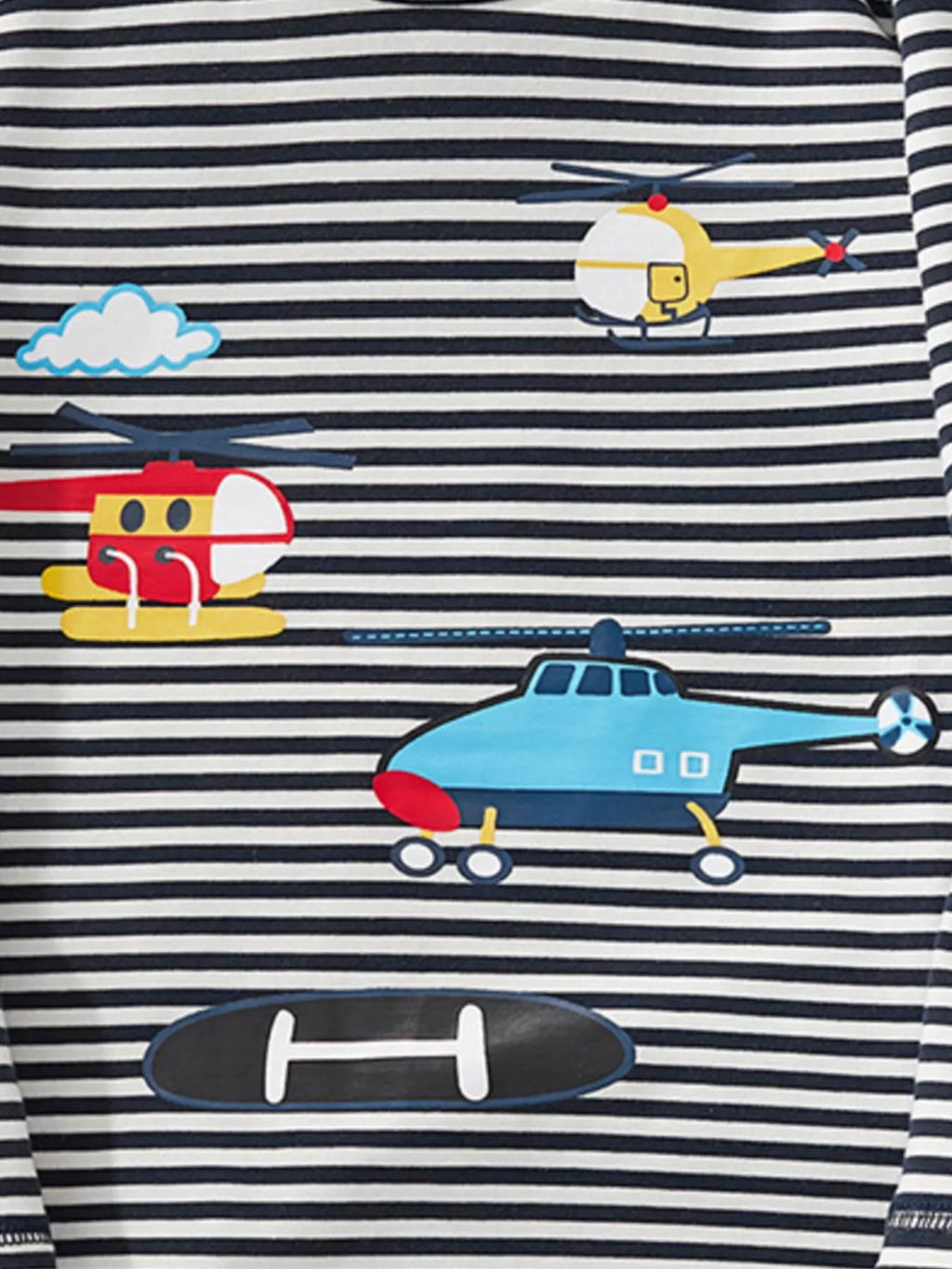 Children's Striped Helicopter Long Sleeve T-Shirt
