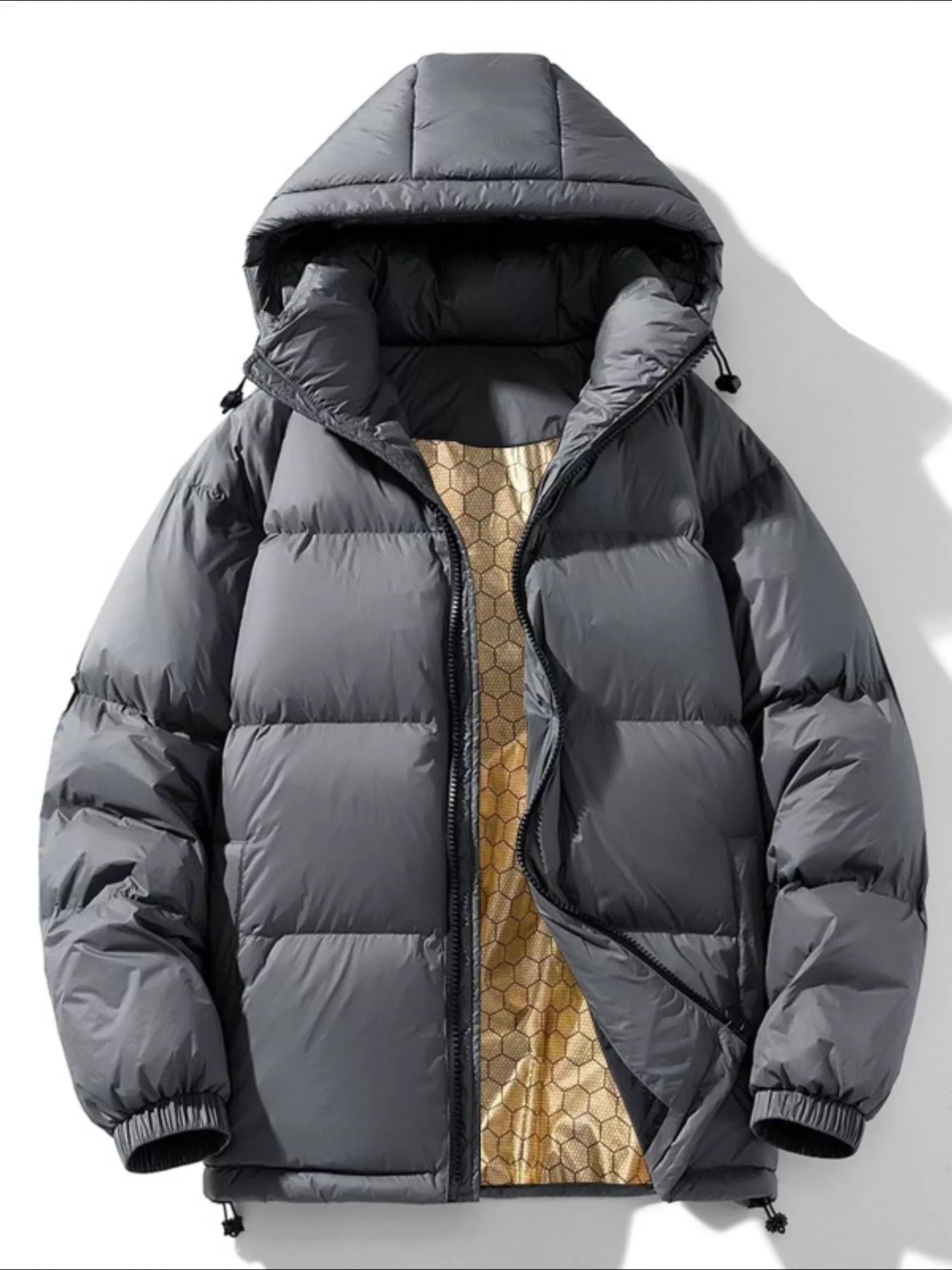 Men's Full Size Warm Padded Hooded Puffer Jacket Plus Size