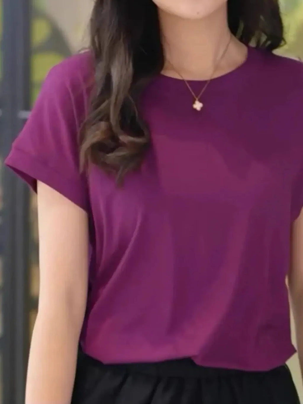 Plus Size Round Neck Short Sleeve T-Shirt