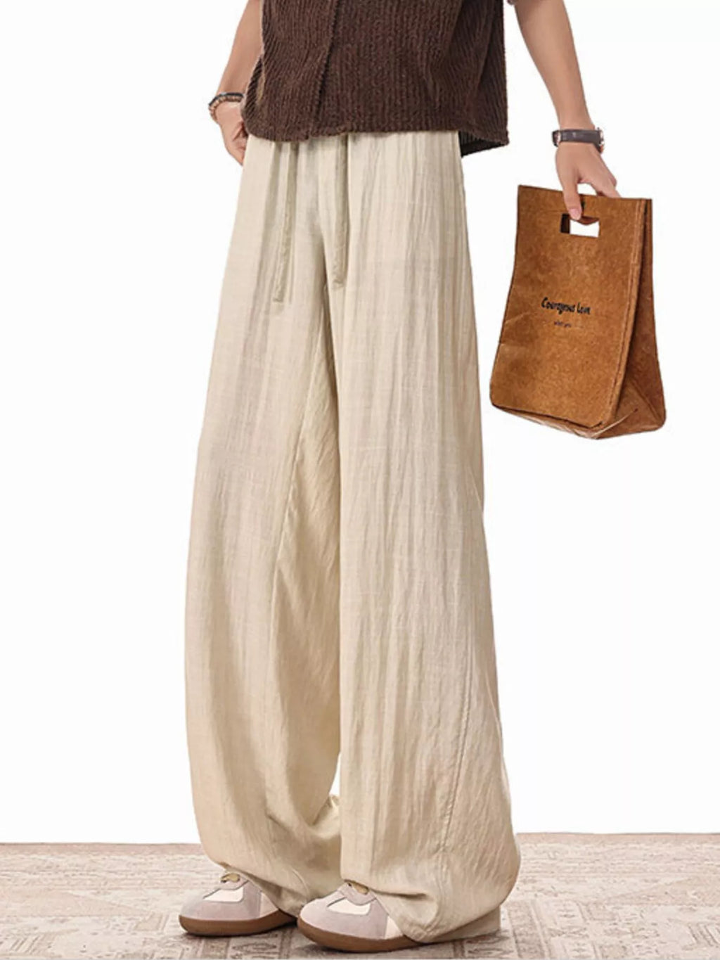 Men's Plus Size Wide Leg Drawstring Pants