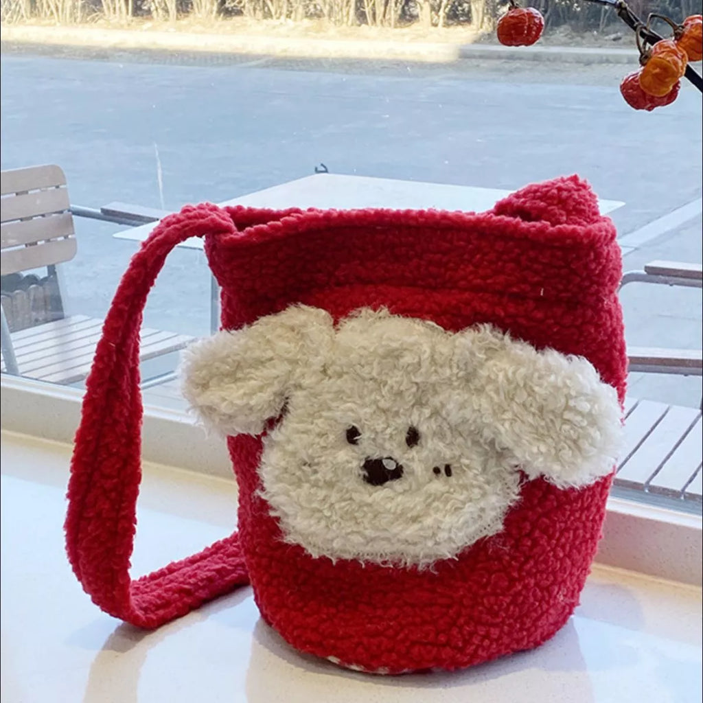 Cute Dog Plush Crossbody Bag