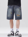 Men's Plus Size Distressed Denim Shorts