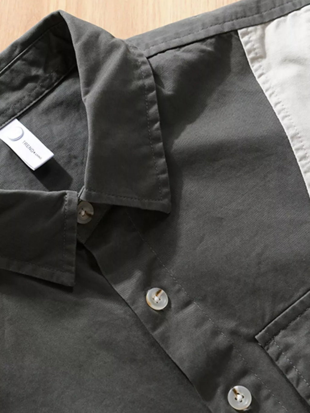 Men's Plus Size Color Block Casual Long Sleeve Shirt
