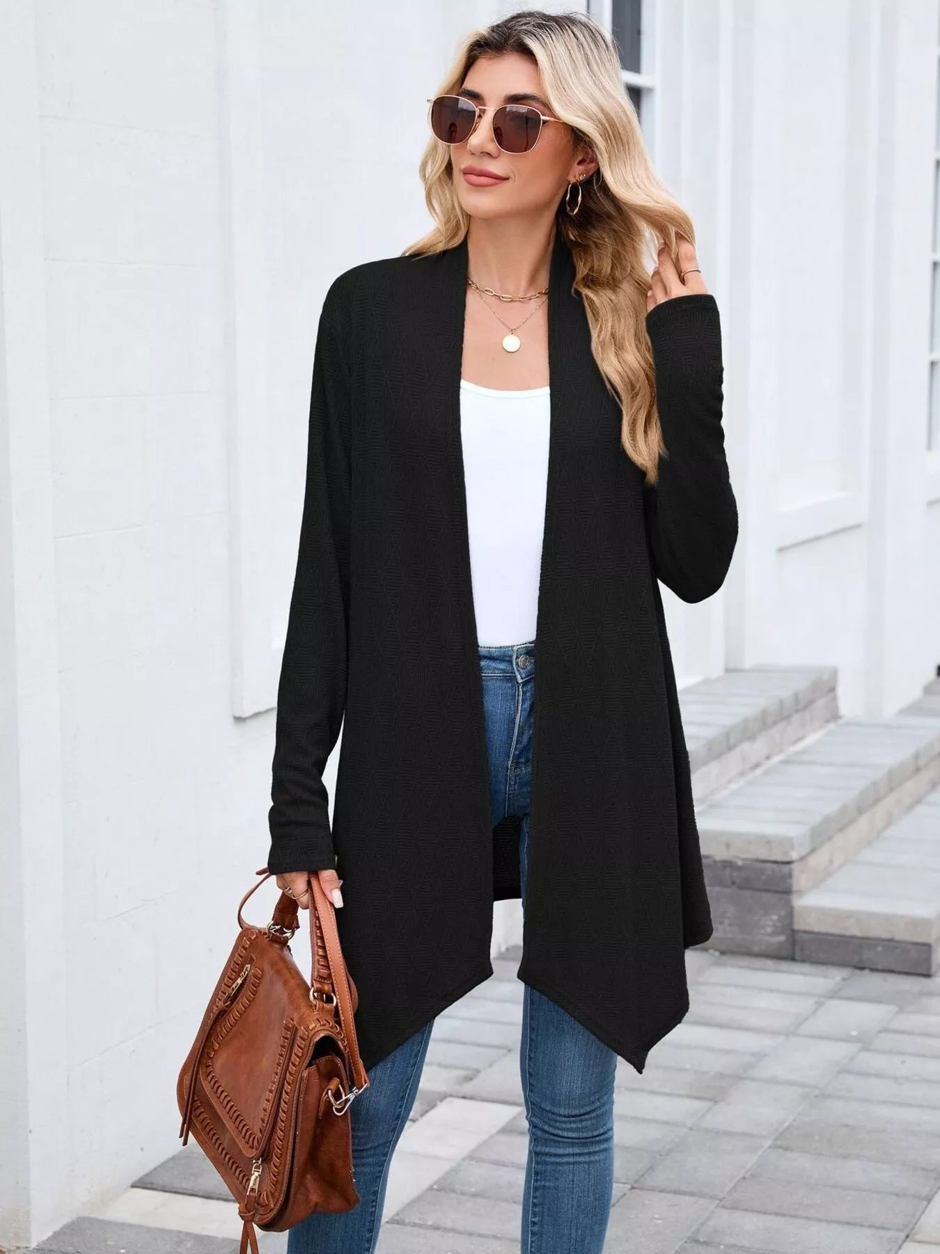 Open Front Long Cardigan