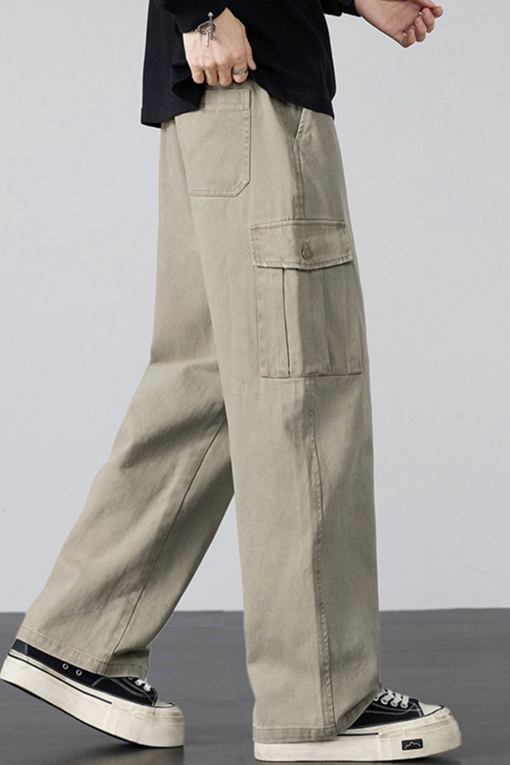 Men's Plus Size Drawstring Loose Fit Cargo Pants