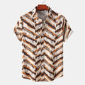 Men's Plus Size Printed Button Up Shirt