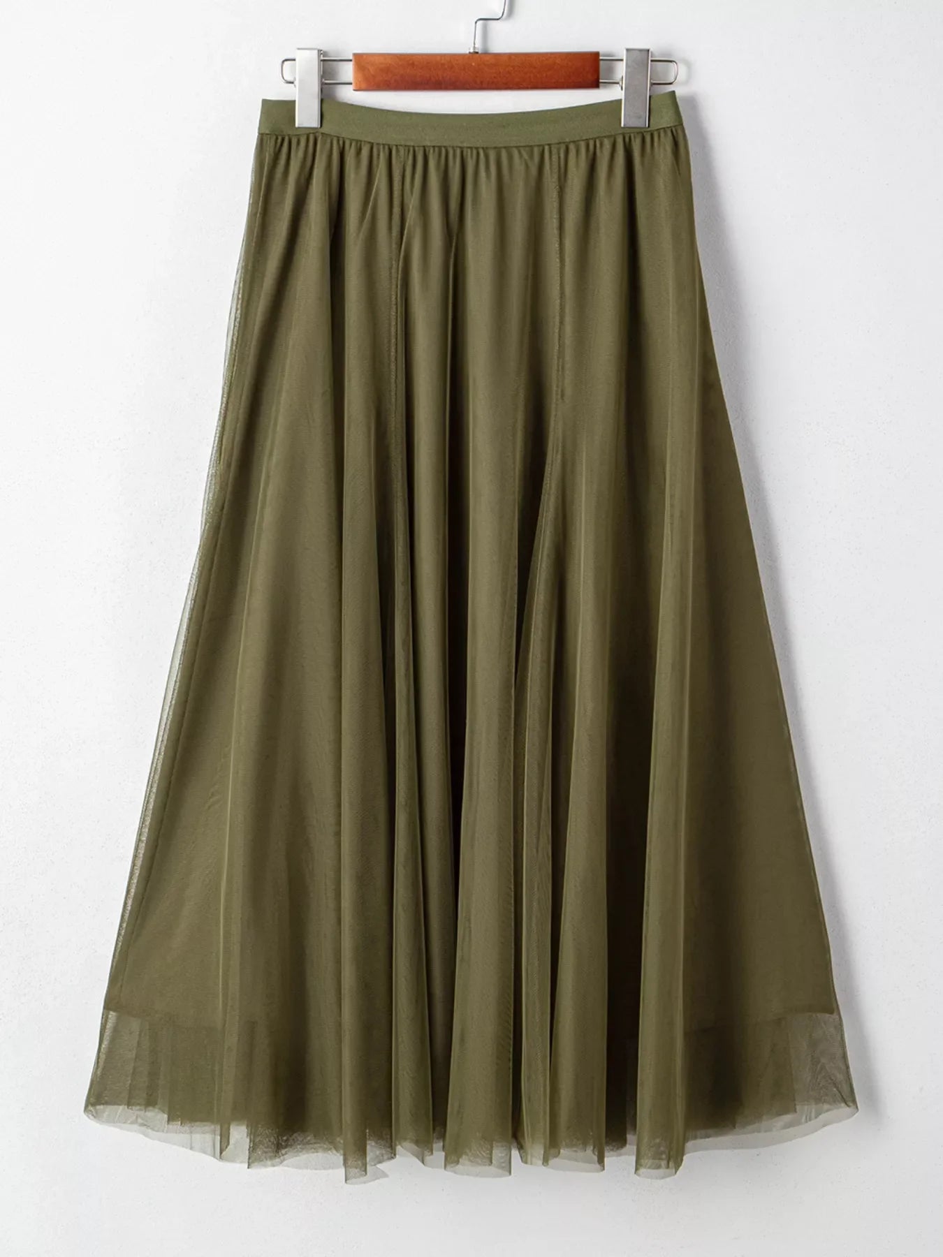 Tulle A-Line Midi Skirt