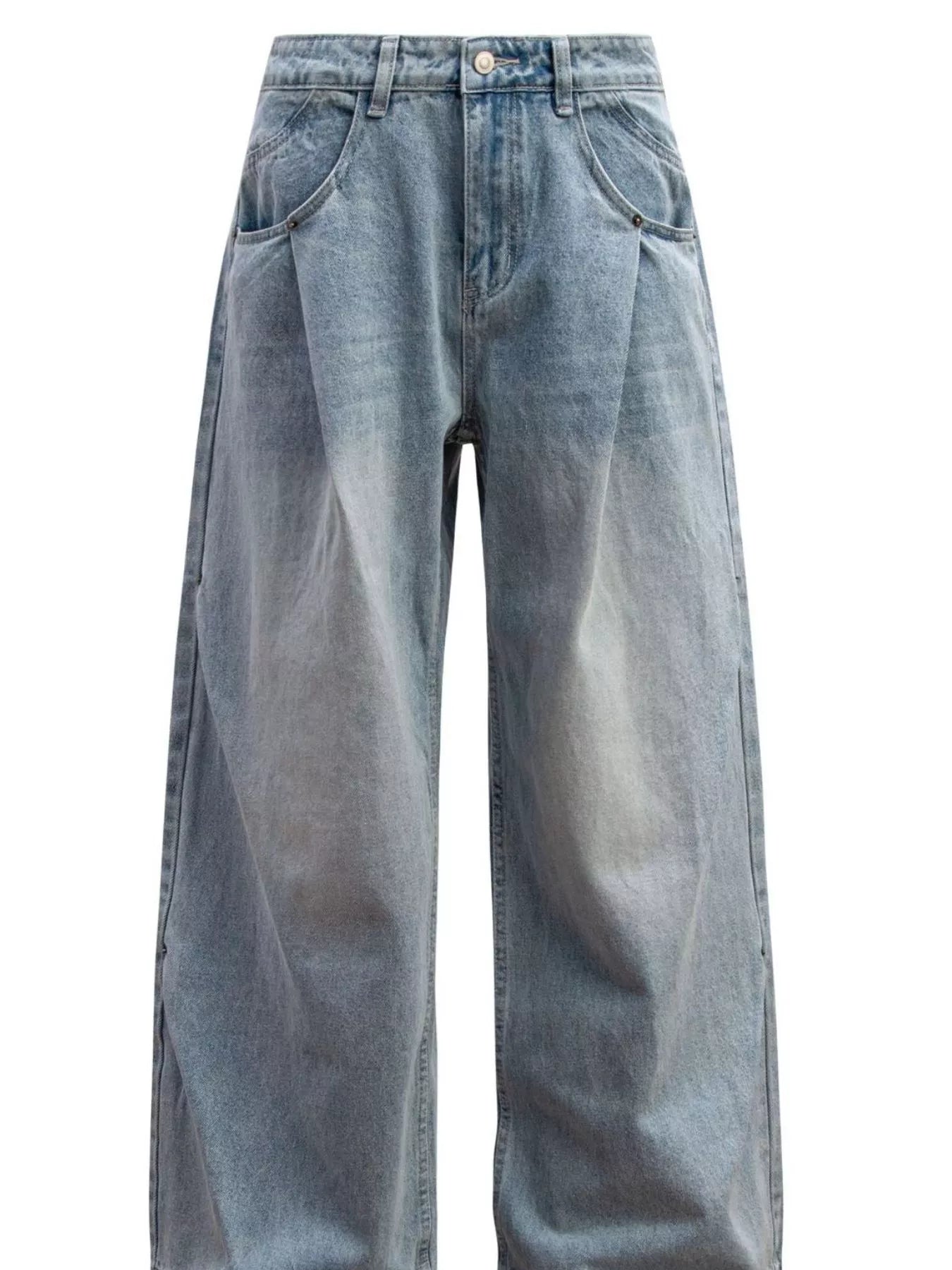 Men's Washed Wide Leg Jeans