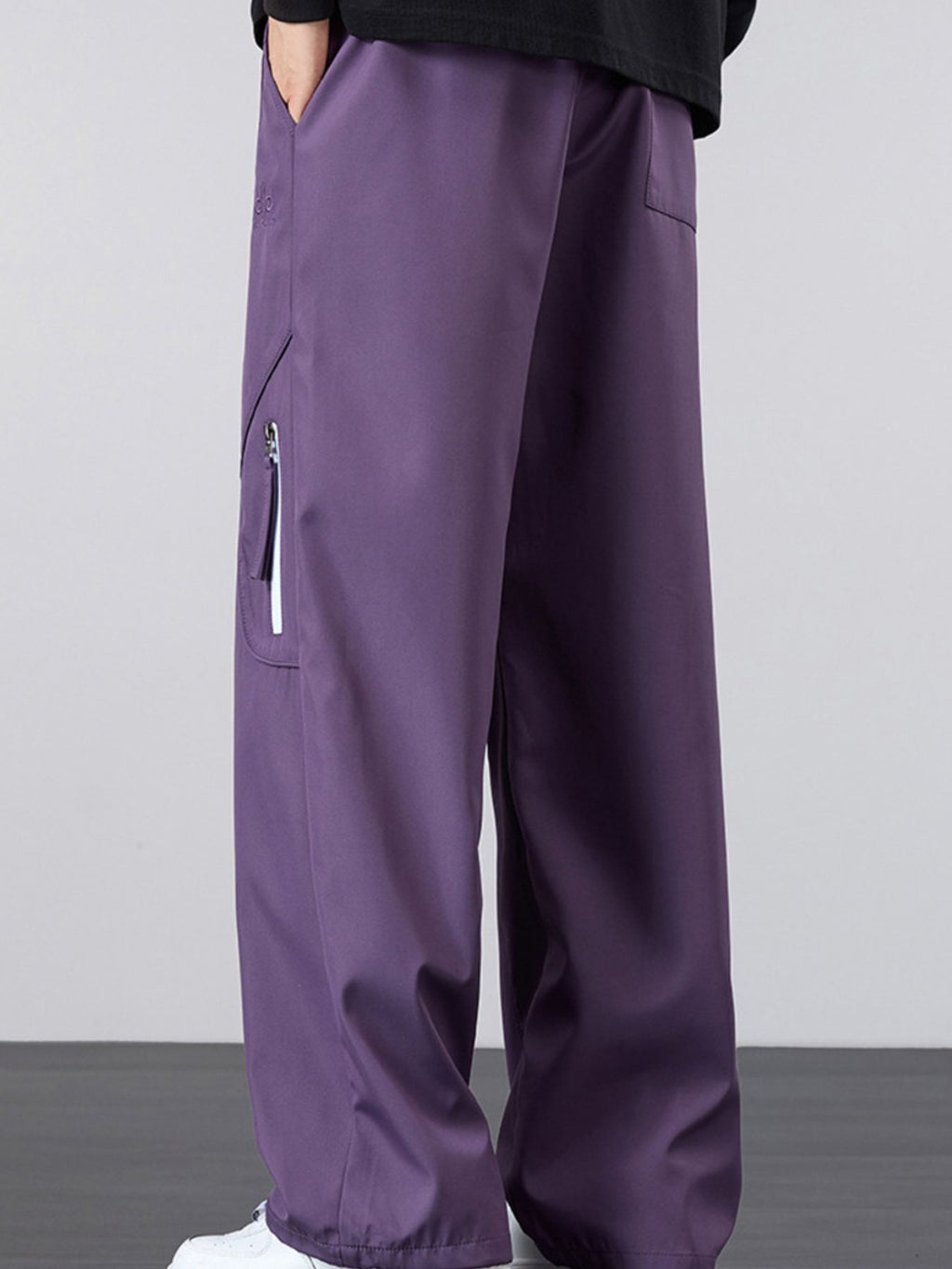 Men's Plus Size Loose Fit Cargo Pants with Zipper Pocket