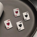 Poker Card Ace of Hearts Stud Earrings