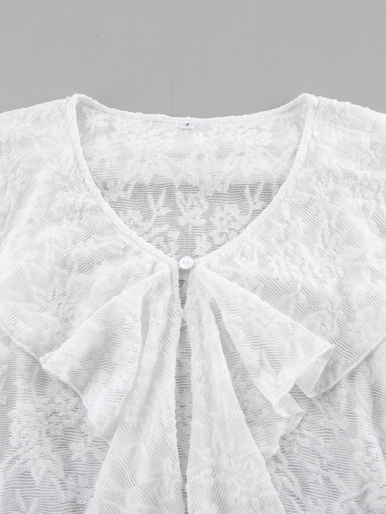 Ruffle Lace Long Sleeve Blouse