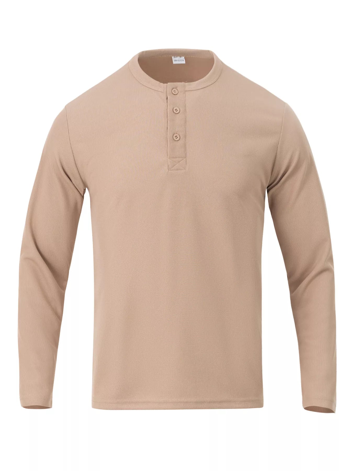 Men's Full Size Casual Long Sleeve Henley T-Shirt Plus Size