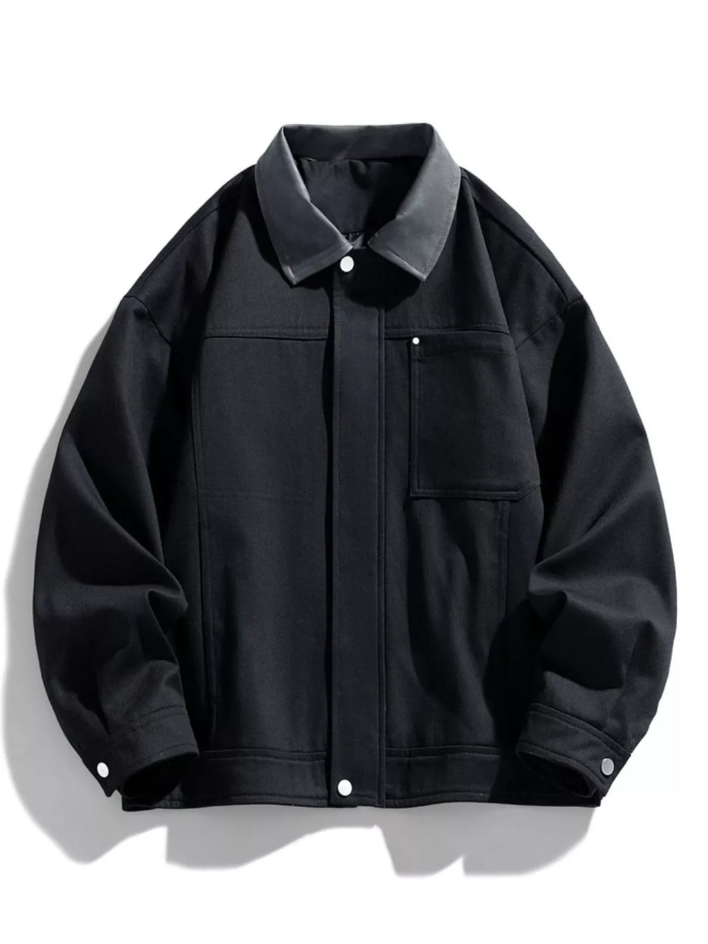 Men's Plus Size Snap Down Long Sleeve Jacket