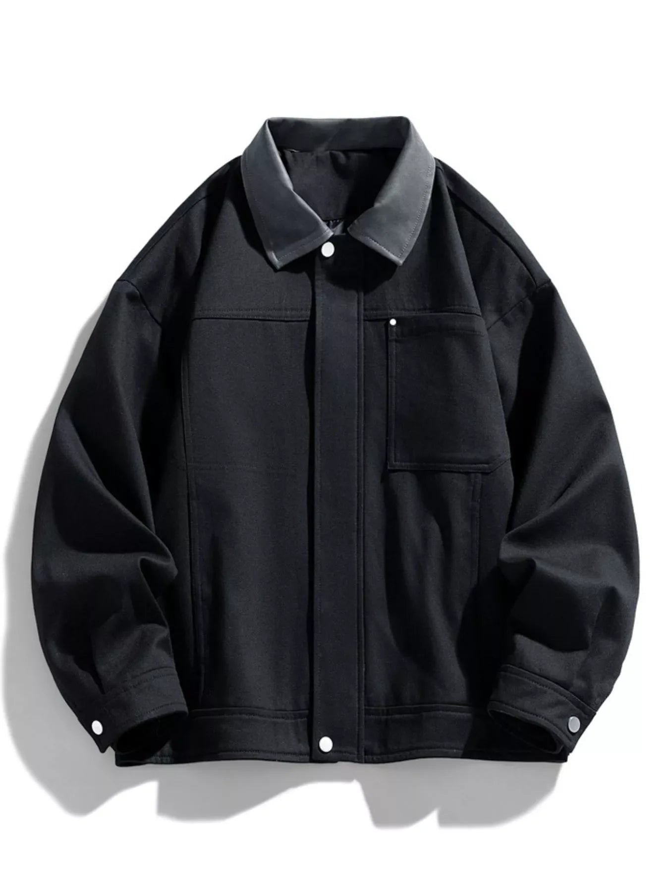 Men's Plus Size Snap Down Long Sleeve Jacket