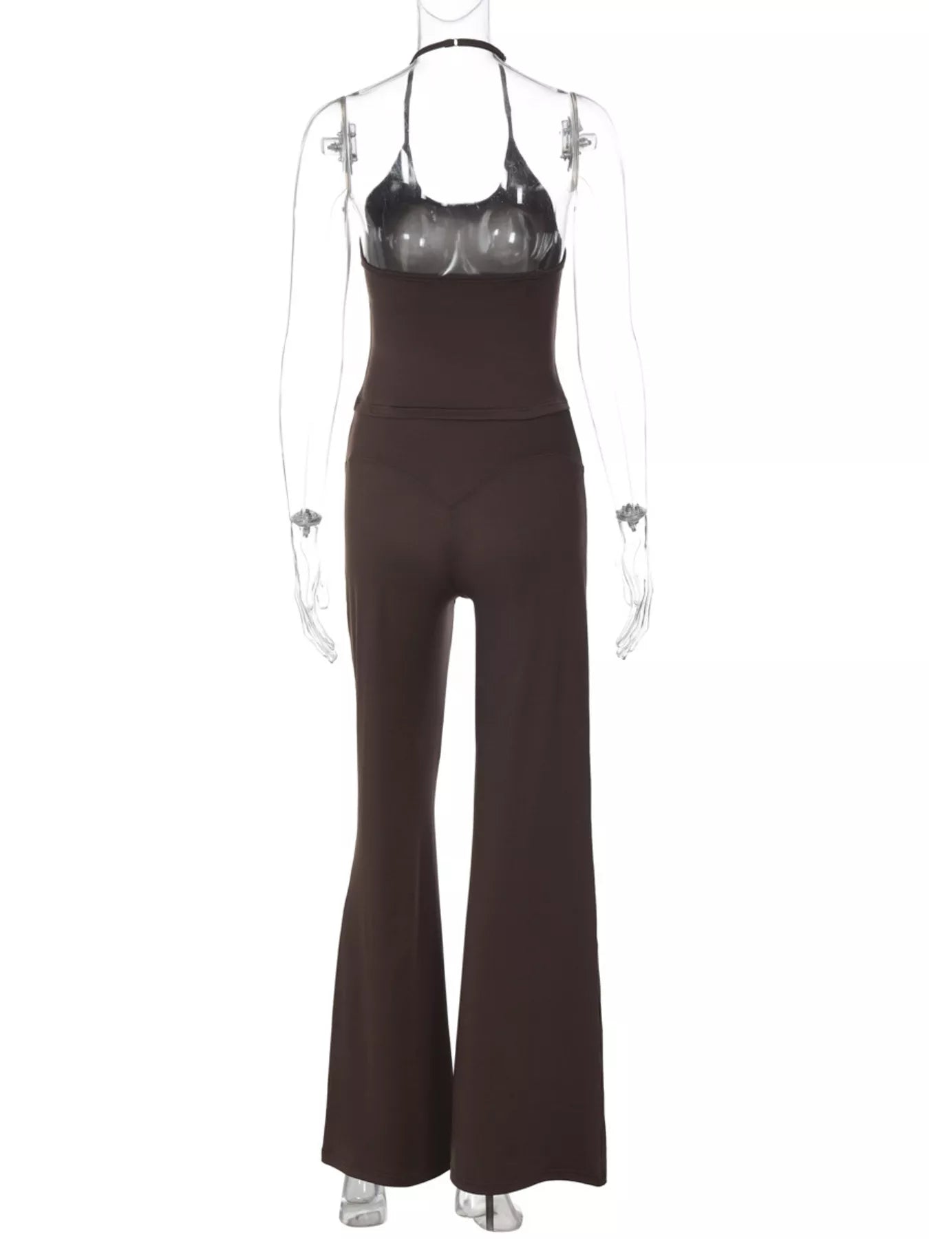 Halter Neck Crop Top and Pants Set