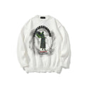 Men's Gothic Angel Wings Embroidered Knit Sweater