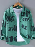 Men's Plus Size Printed Button Up Shirt