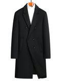 Men's Plus Size Double-Breasted Wool Overcoat