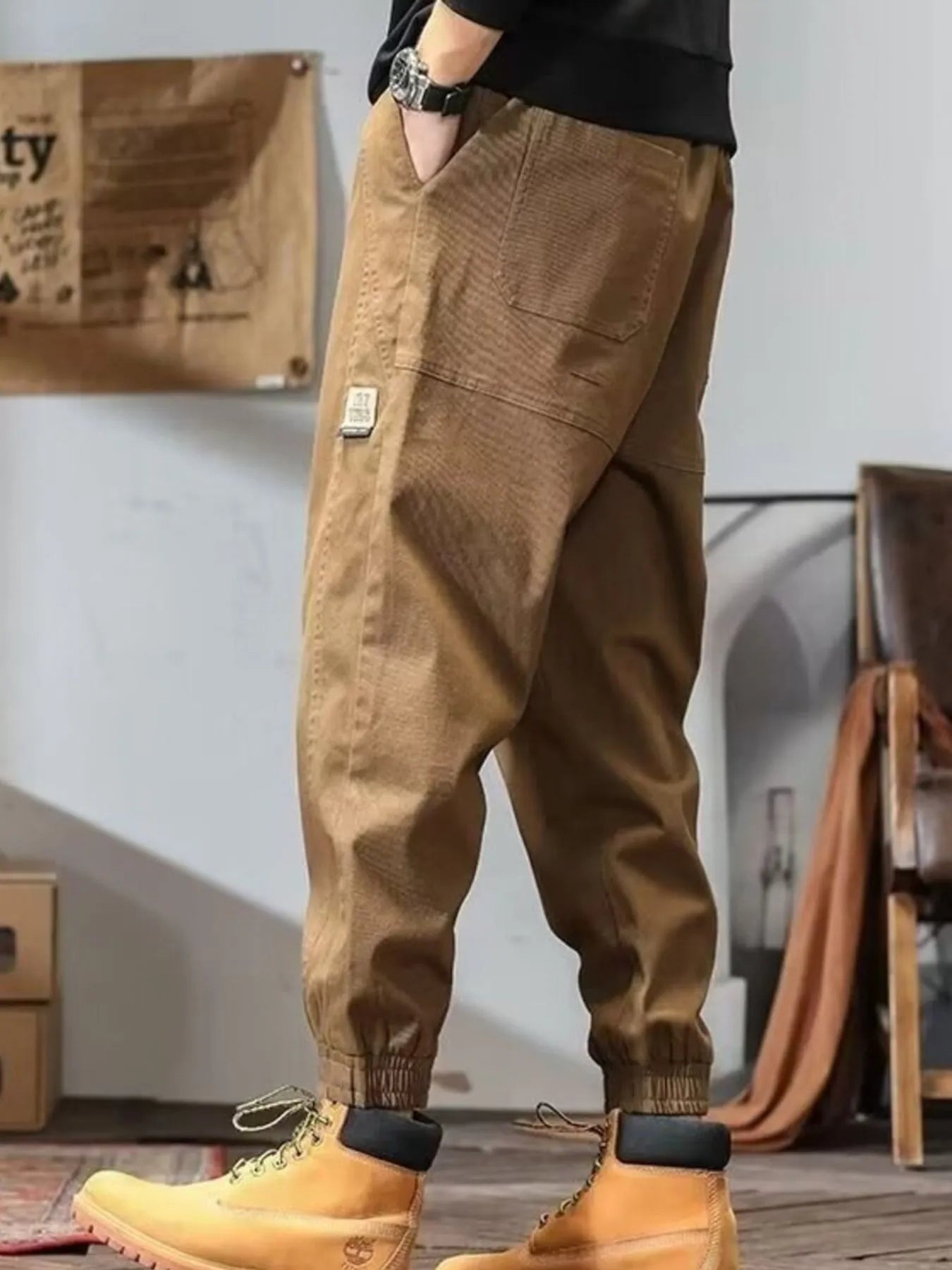Men's Plus Size Drawstring Loose Fit Joggers