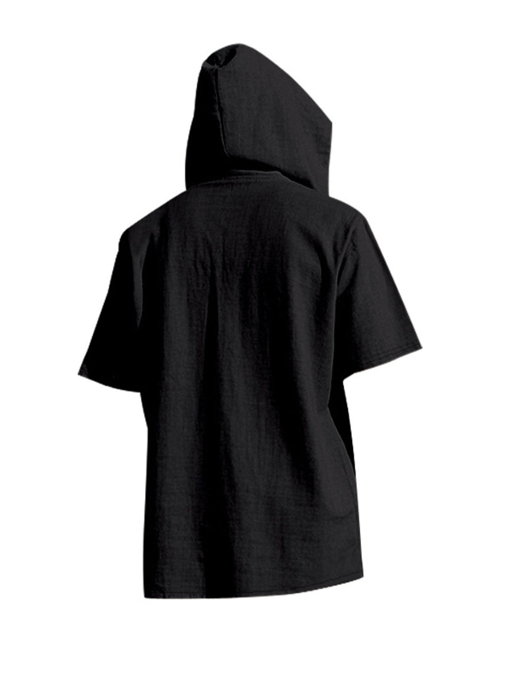 Men's Full Size Casual Short Sleeve Hooded Shirt Plus Size