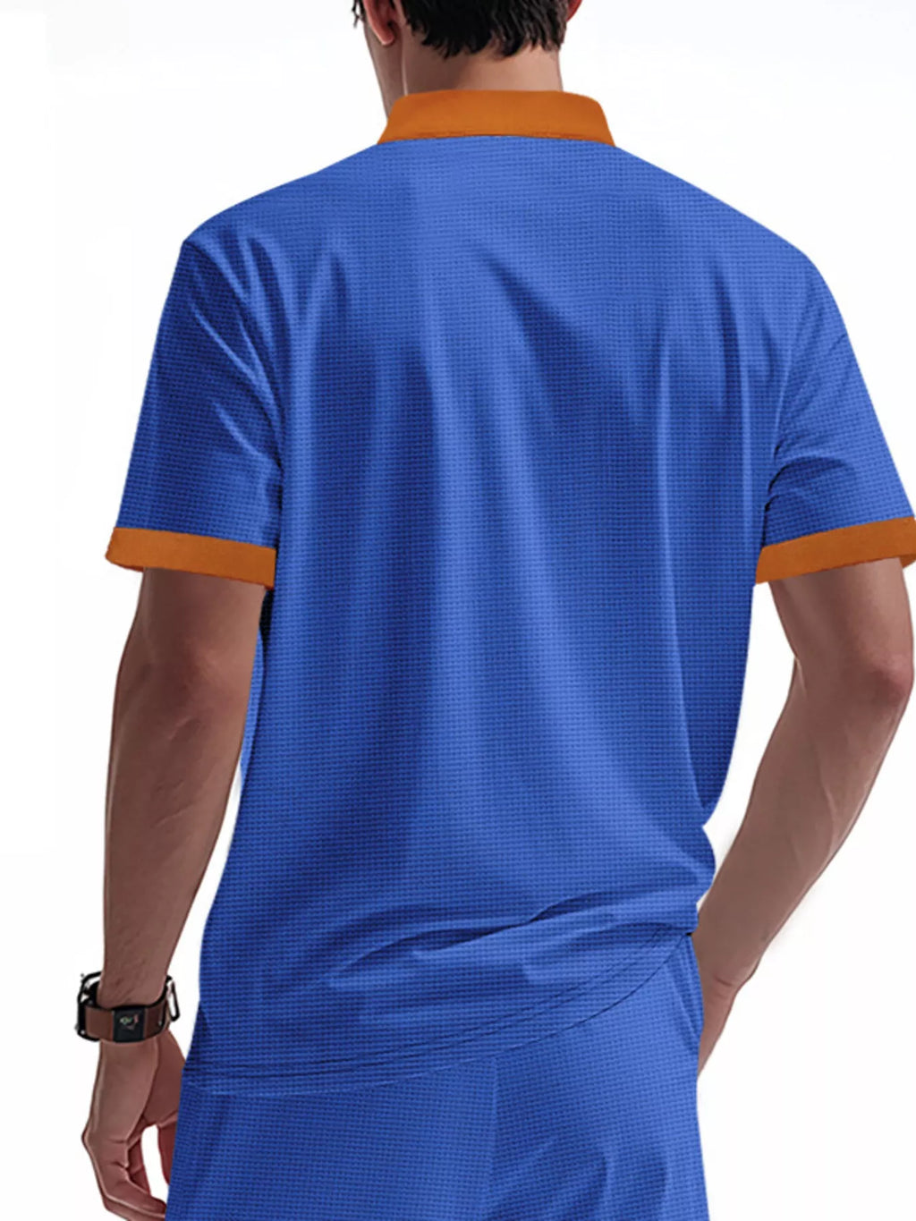 Men's Full Size Lace-Up Neckline Short Sleeve T-Shirt Plus Size