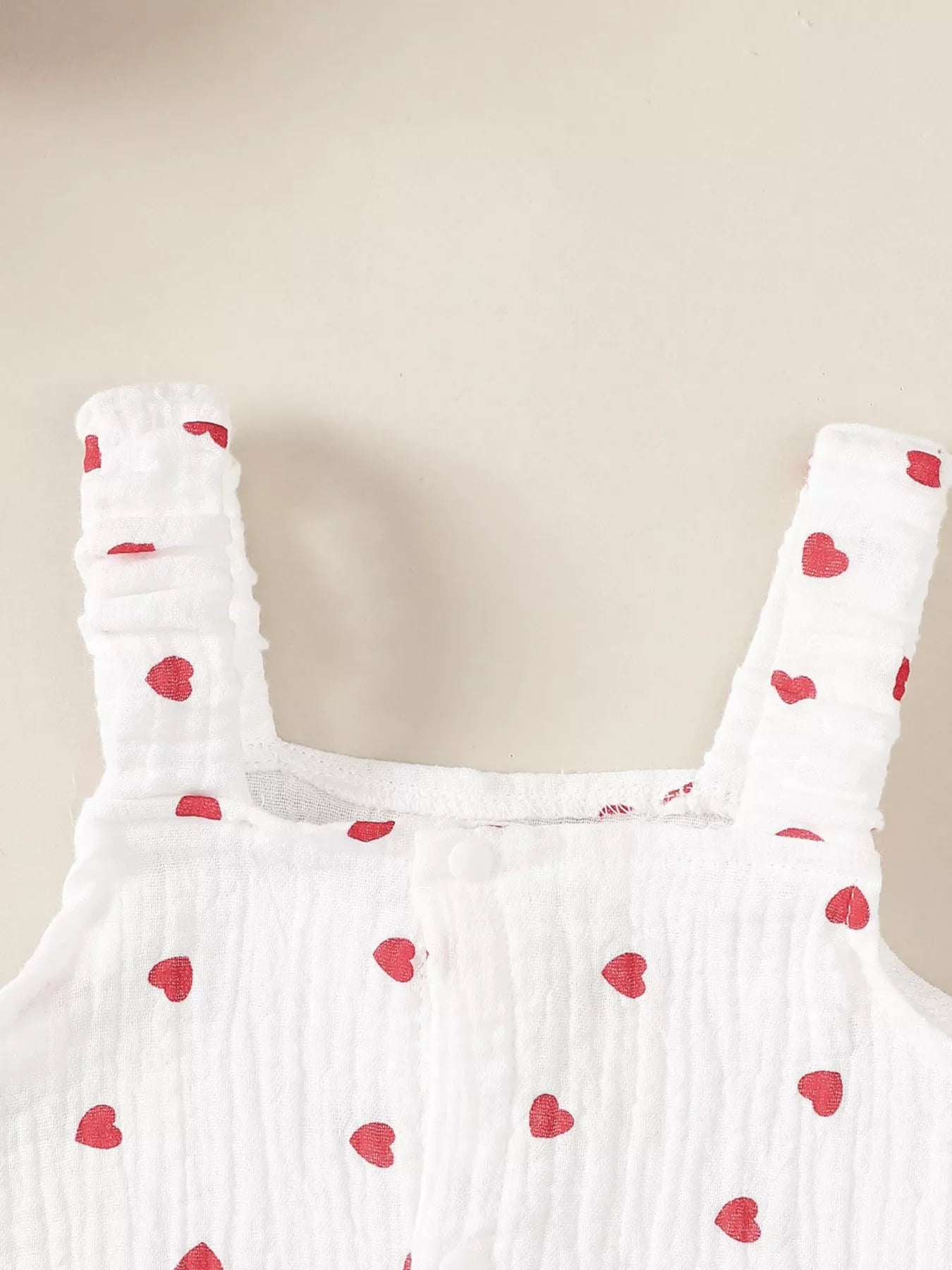 Children's Heart Print Top and Flare Pants with Headband
