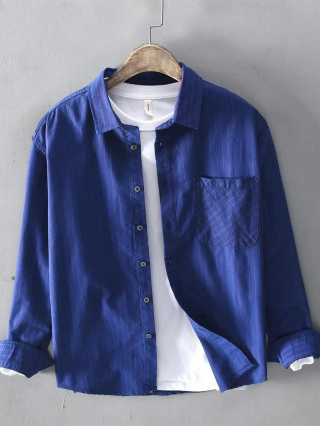 Men's Plus Size Button Up Long Sleeve Shirt