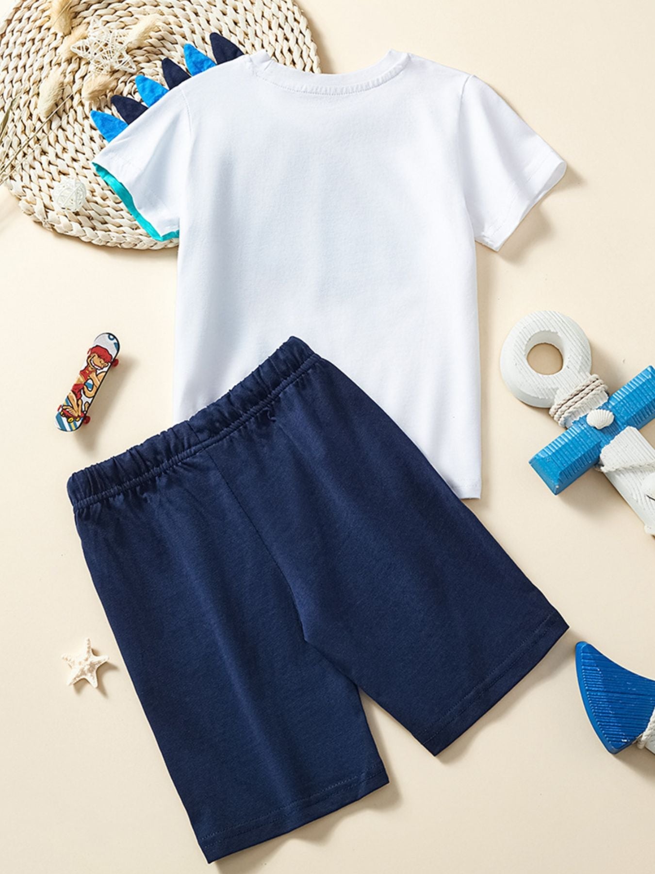 Children's Dinosaur Round Neck Tee and Shorts Set