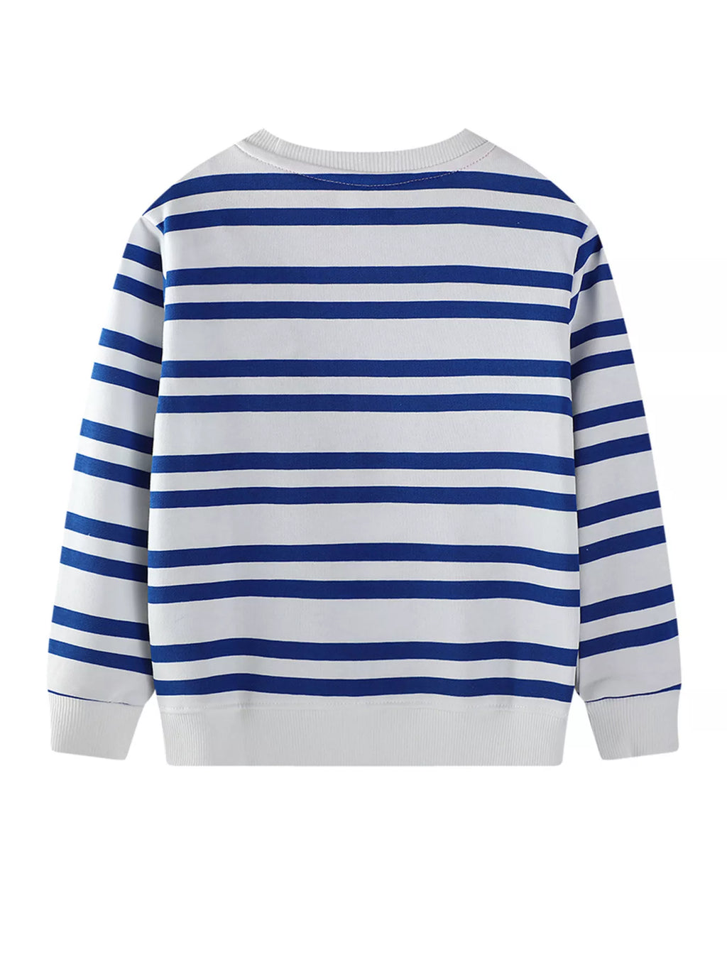 Children's Striped Animal Adventure Embroidered Sweatshirt
