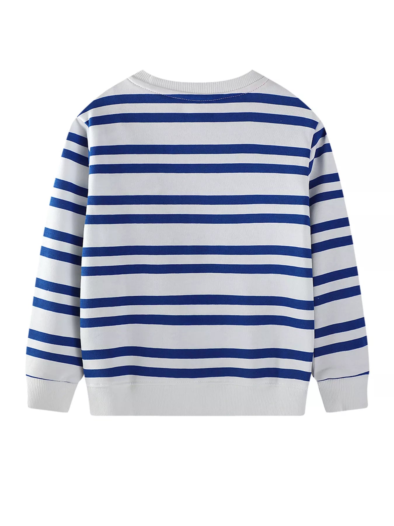 Children's Striped Animal Adventure Embroidered Sweatshirt