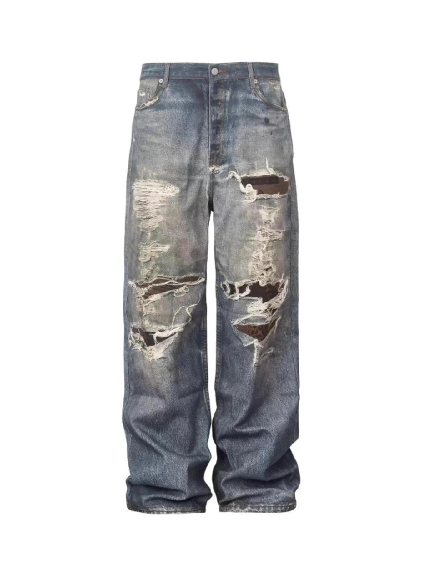 Men's Full Size Distressed Baggy Boyfriend Jeans Plus Size