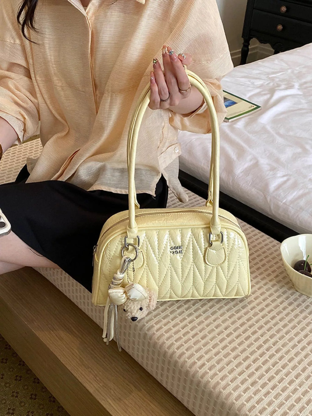 Quilted Zip Shoulder Bag