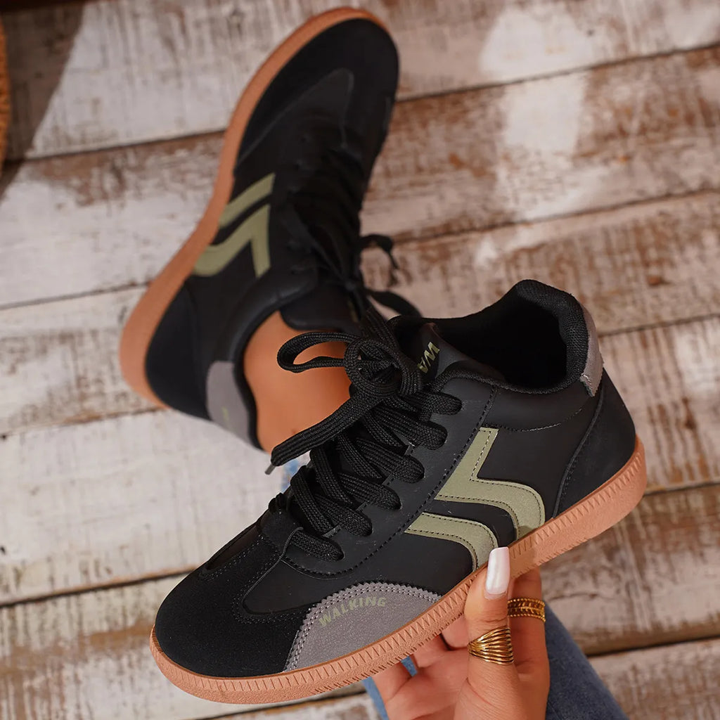 Round Toe Lace Up Sneakers