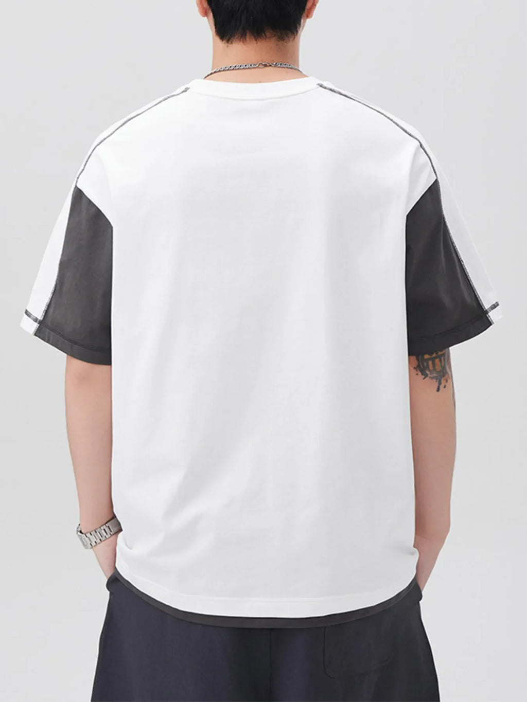 Men's Plus Size Color Block Casual T-Shirt