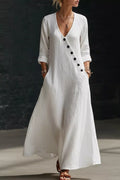 Surplice Long Sleeve Maxi Dress