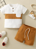 Children's Color Block Top and Shorts Set