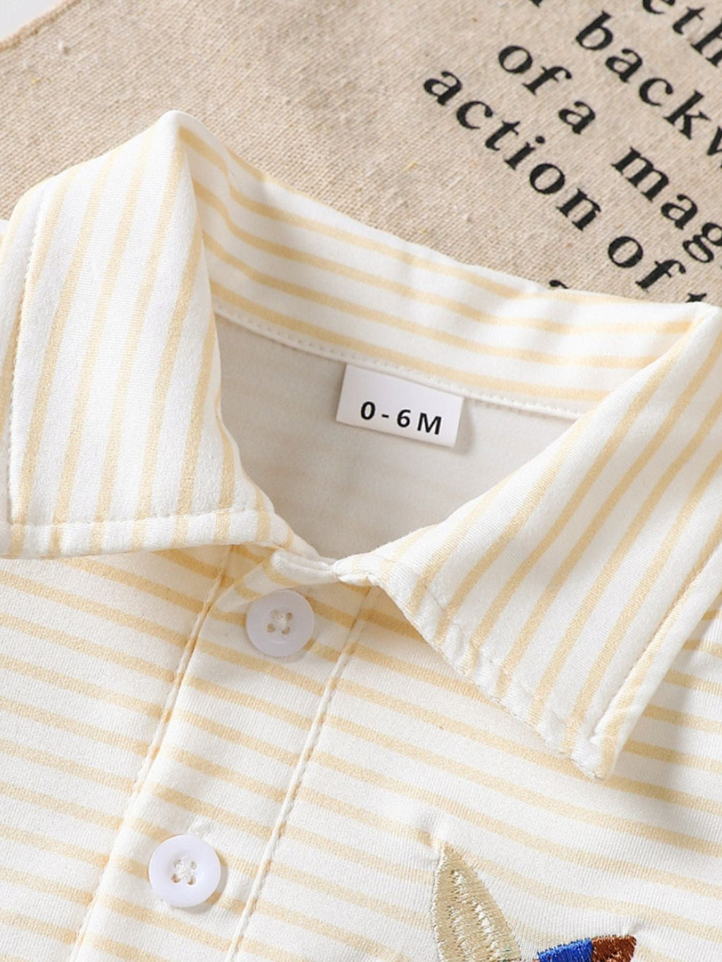 Children's Striped Embroidered Duck Polo