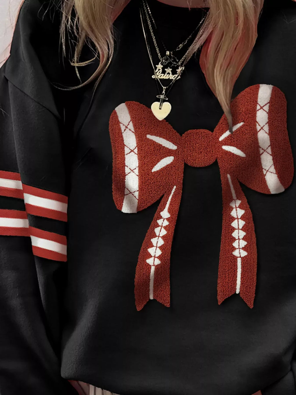 Bow Front Dropped Shoulder Sweatshirt