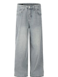 Men's Washed Wide Leg Relaxed Fit Denim Jeans