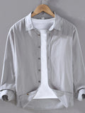 Men's Plus Size Long Sleeve Button-Up Shirt