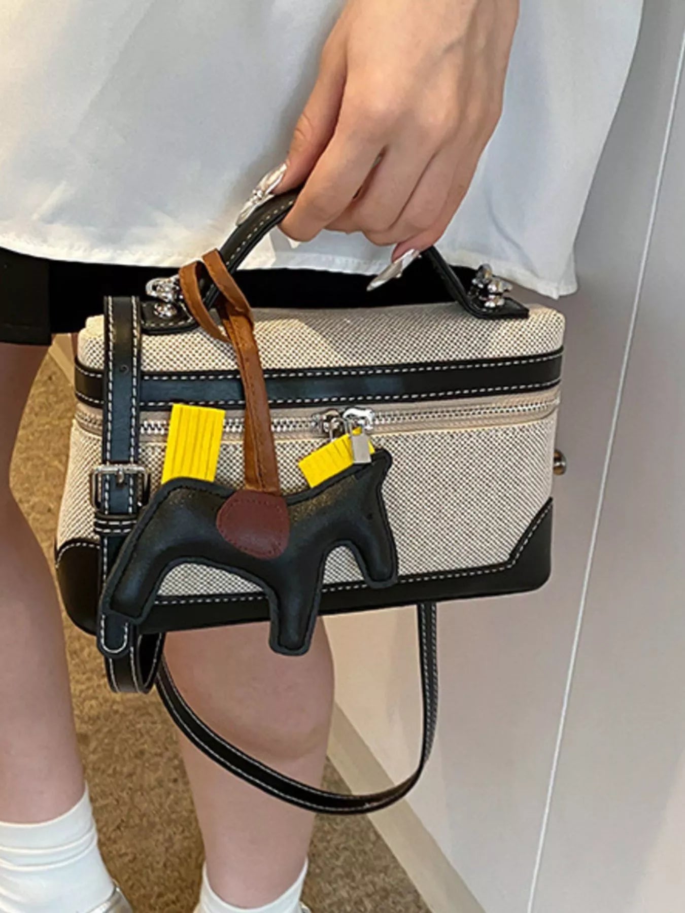 Top Handle Detachable Strap Handbag