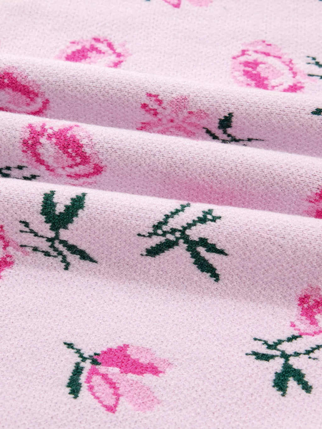 Floral Drop Shoulder Cropped Sweater