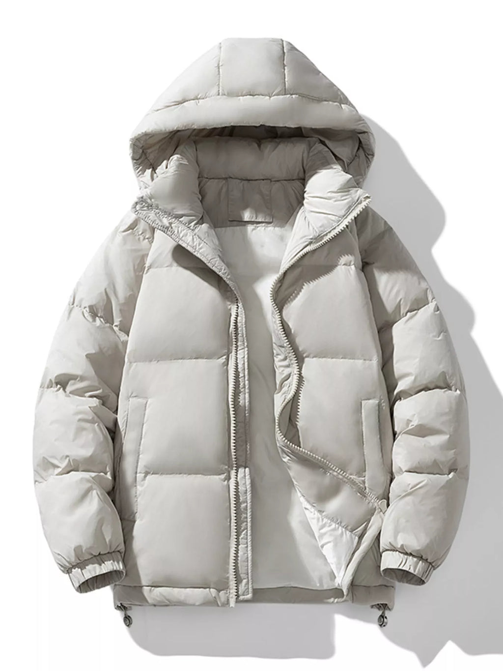 Men's Plus Size Zip Up Hooded Puffer Jacket
