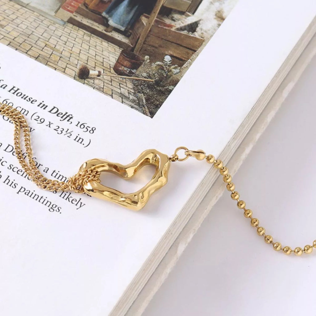 18K Gold-Plated Titanium Steel Heart Bracelet