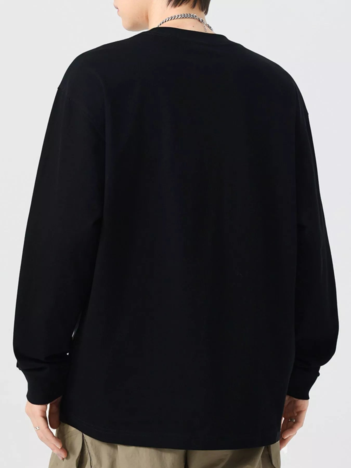 Men's Plus Size Round Neck Long Sleeve T-Shirt