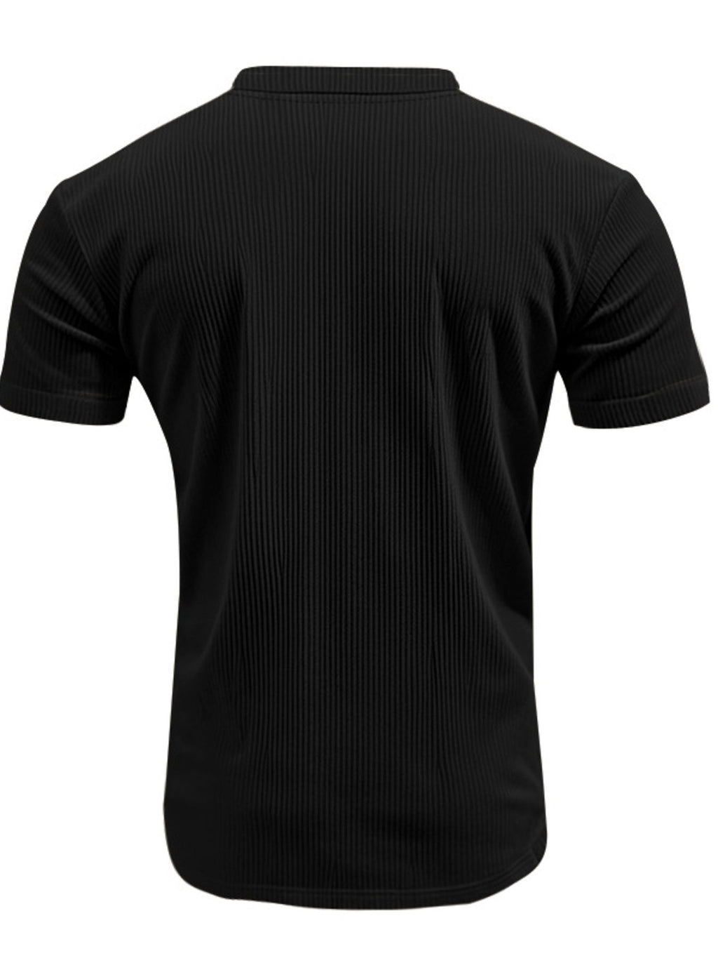 Men's Full Size Ribbed V-Neck T-Shirt Plus Size