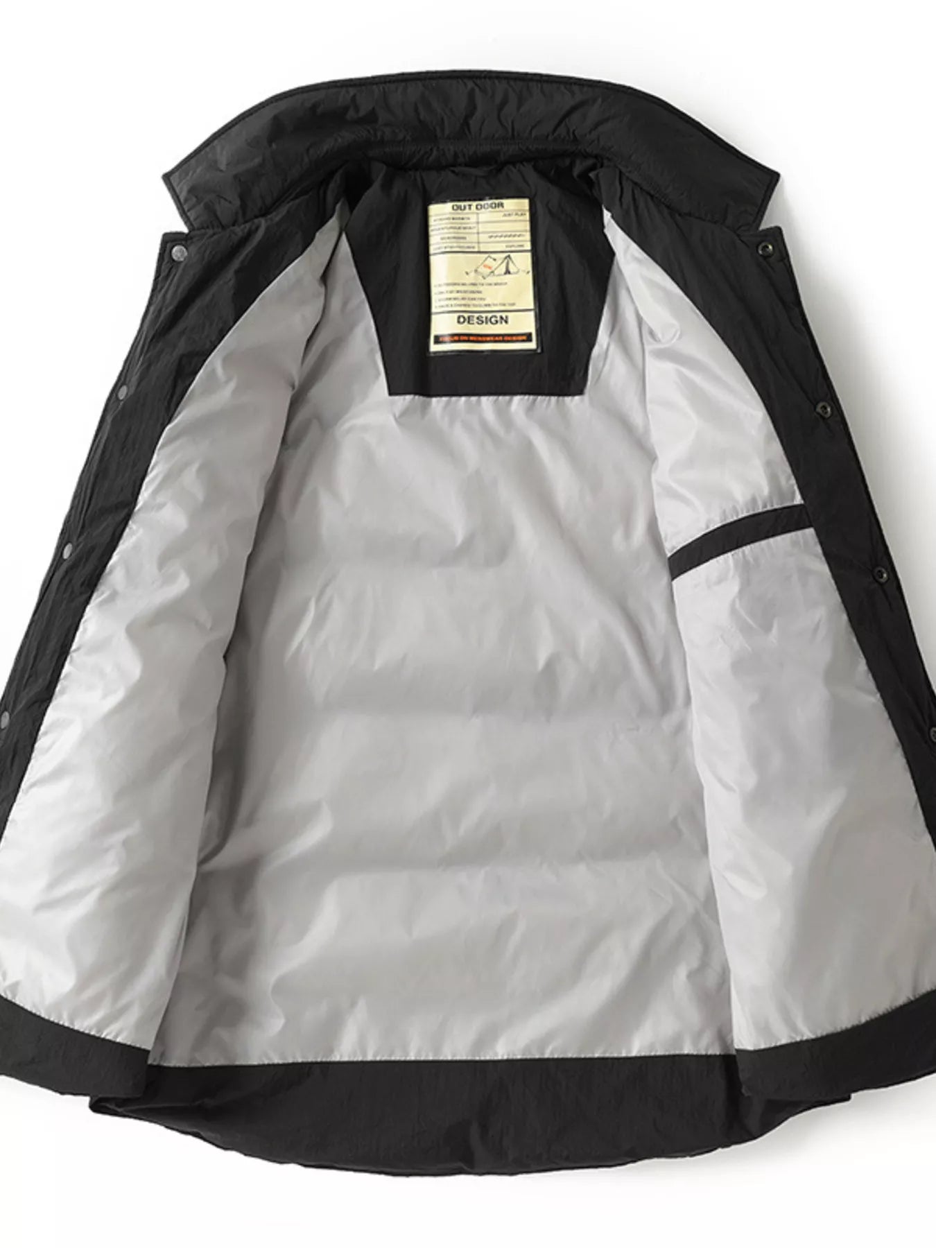 Men's Plus Size Quilted Padded Snap Down Jacket