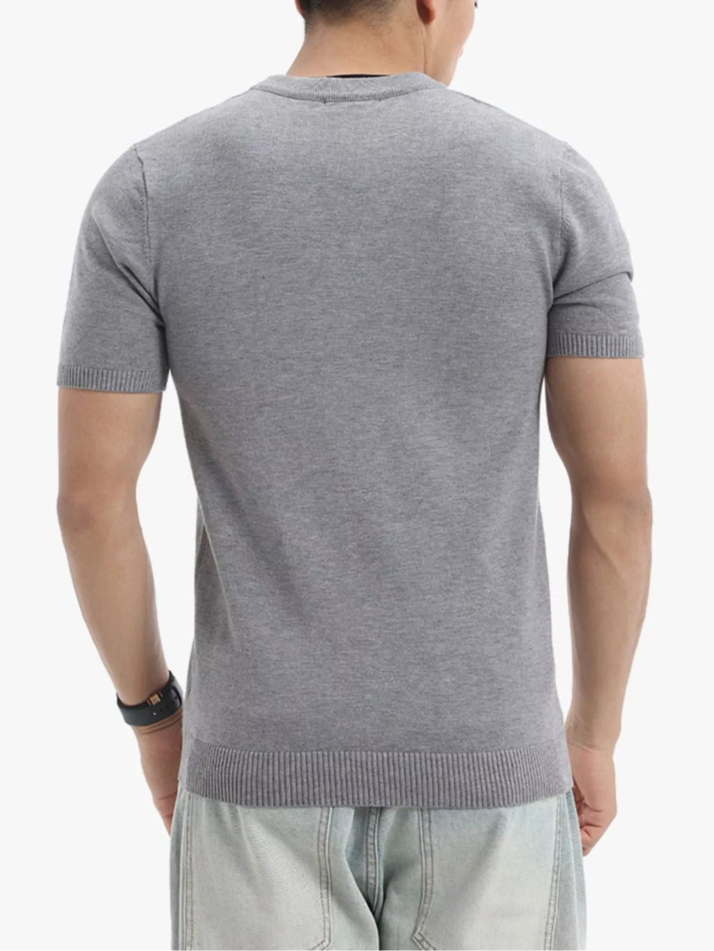 Men's Plus Size Casual Short Sleeve Knit Top